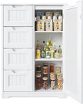 White 33" Wooden Storage Cabinet with 4 Drawers R33260