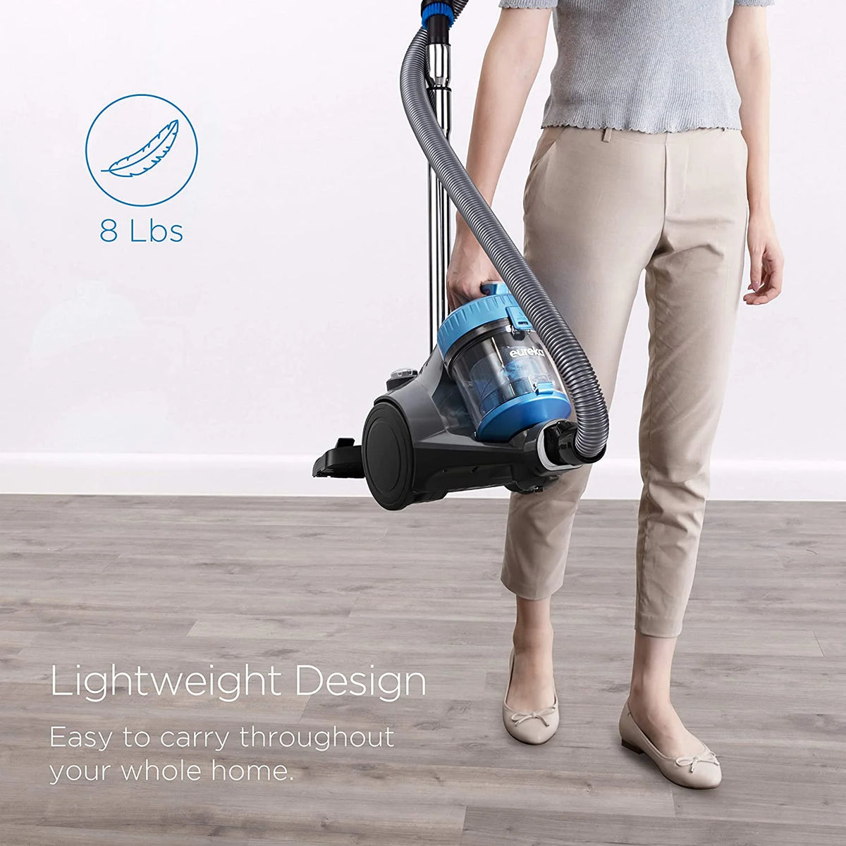 Bagless Canister Vacuum Cleaner for Carpets and Hard Floors I356