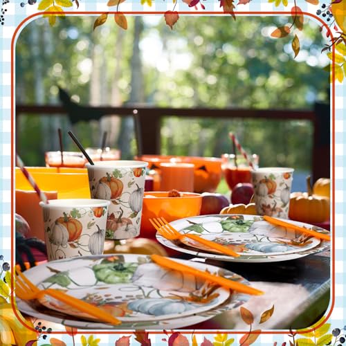 400 Pcs Fall Disposable Dinnerware Set for 50 Guest P8183