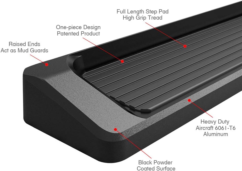 6in Black Running Boards L560250