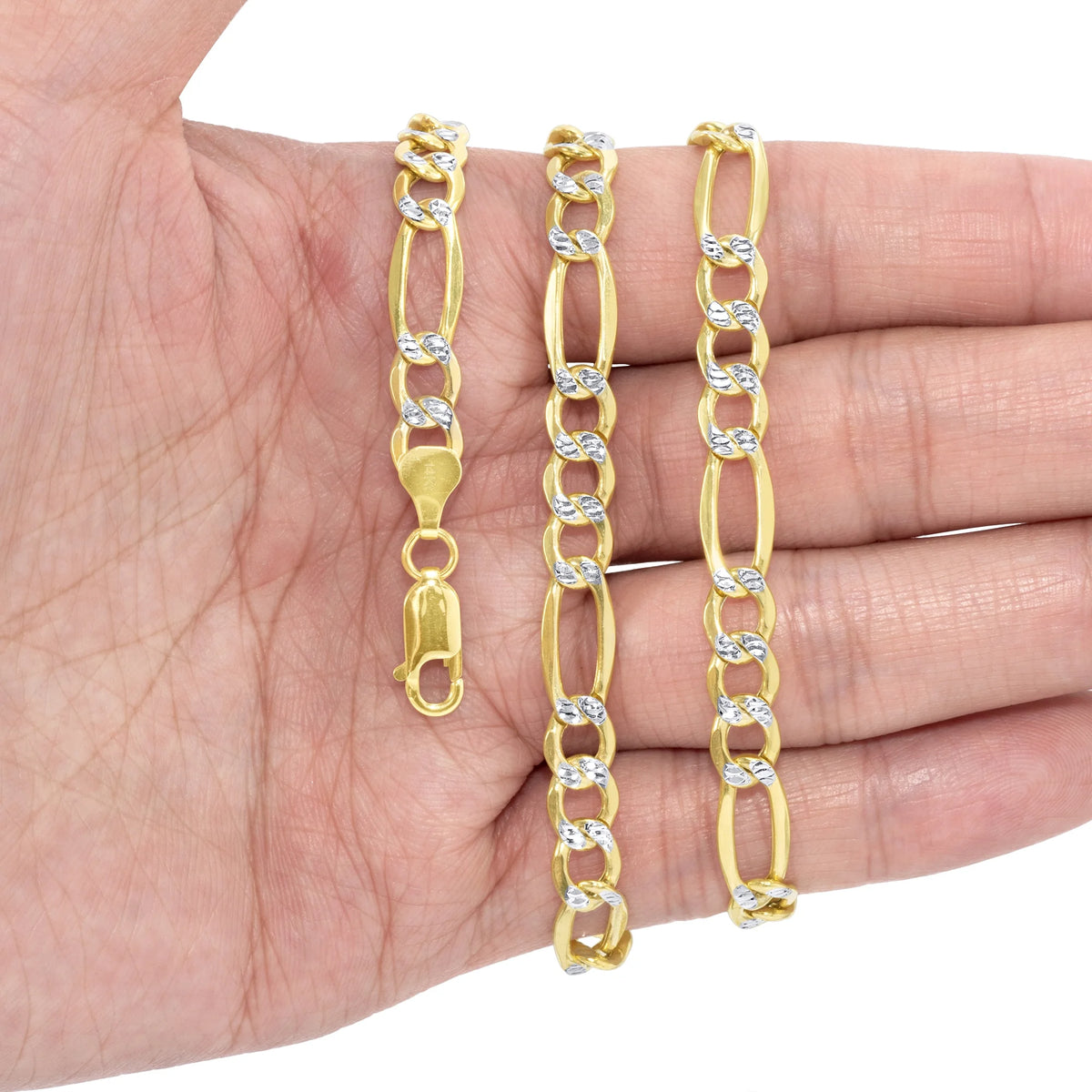14k Yellow Gold Solid Figaro Chain Necklace 20" - 30" Q959
