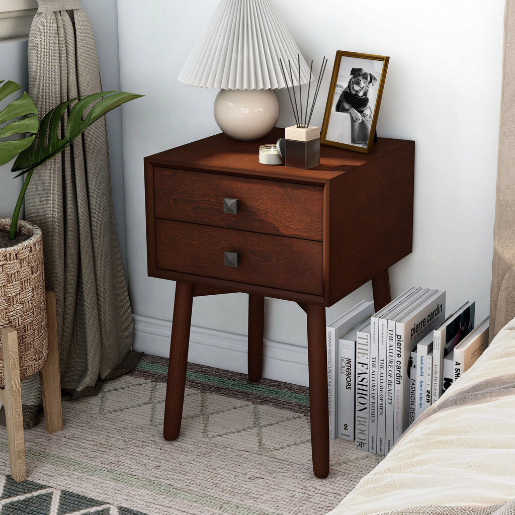 Espresso 2-Drawer Wood End Table E45969