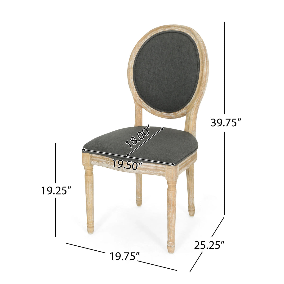 French Country Fabric Dining Chairs, Set of 4 T57667