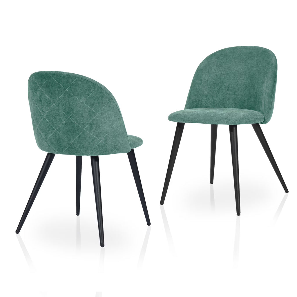 Green Fabric Upholstered Dining Chairs Set of 2 J230