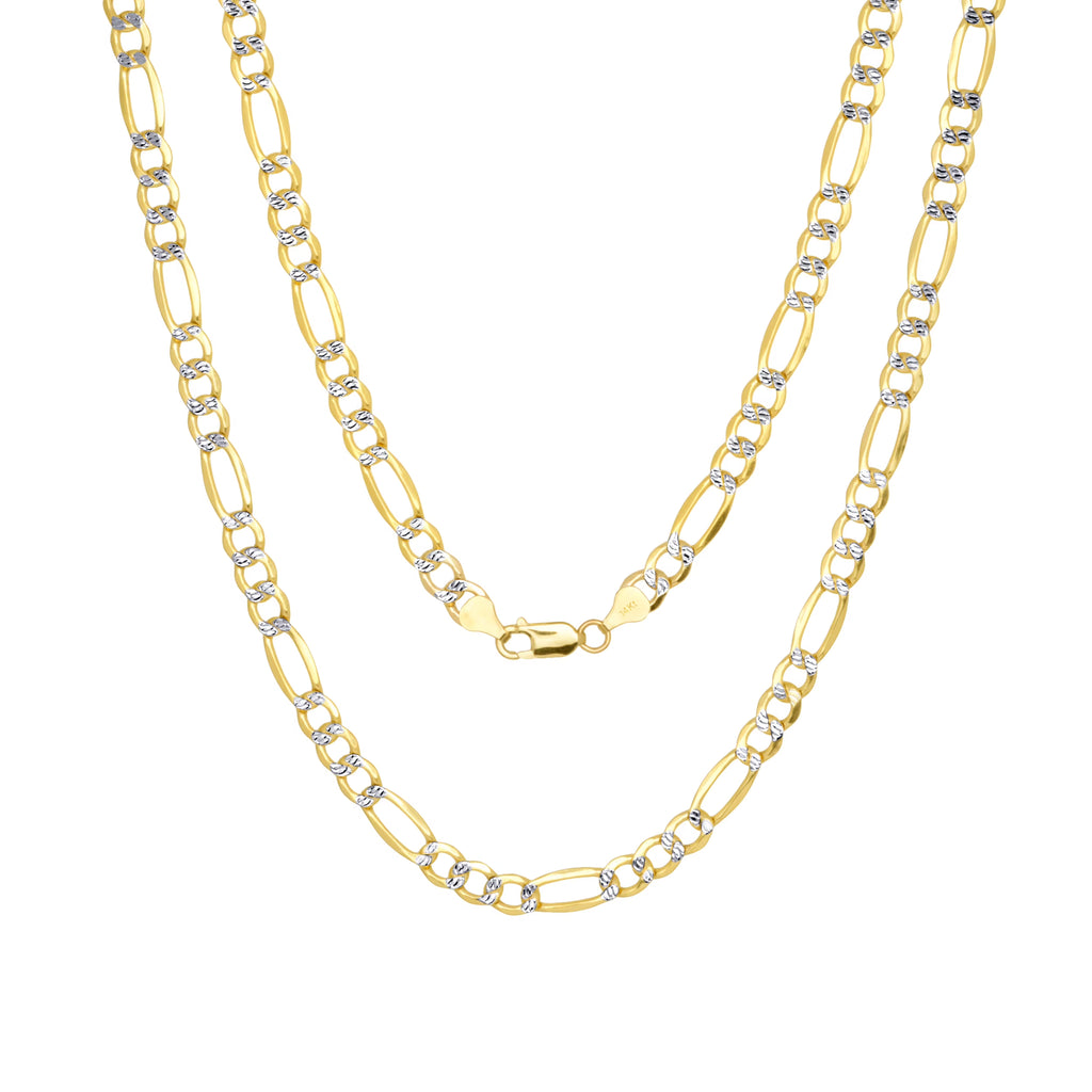14k Yellow Gold Solid Figaro Chain Necklace 20" - 30" Q959