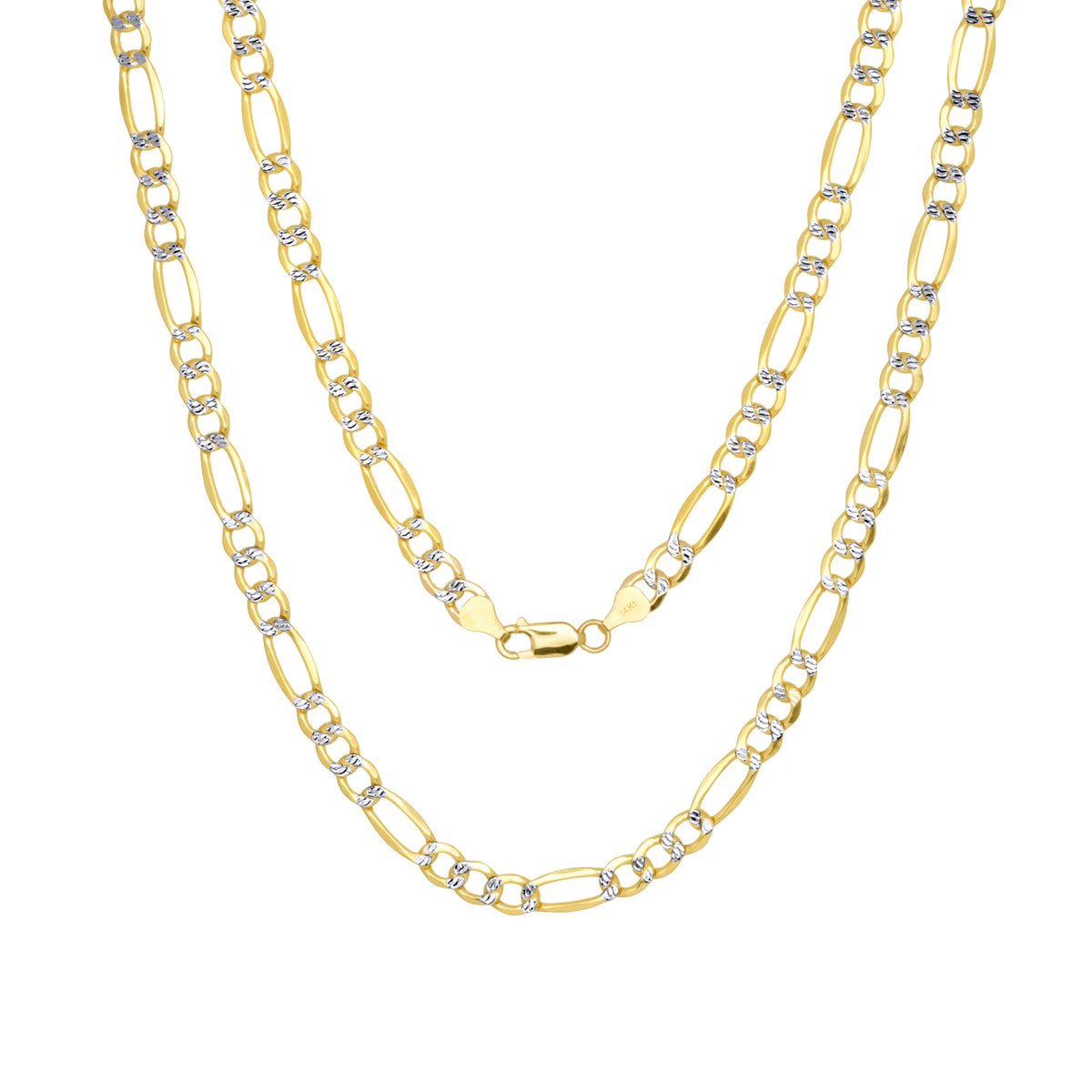 14k Yellow Gold Solid Figaro Chain Necklace 20" - 30" Q959