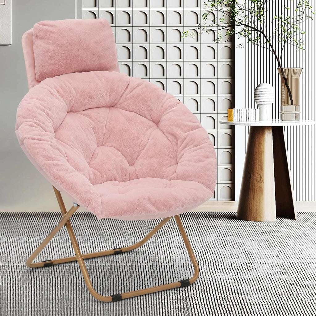 Oversized Foldable Saucer Chair with Head Rest I245