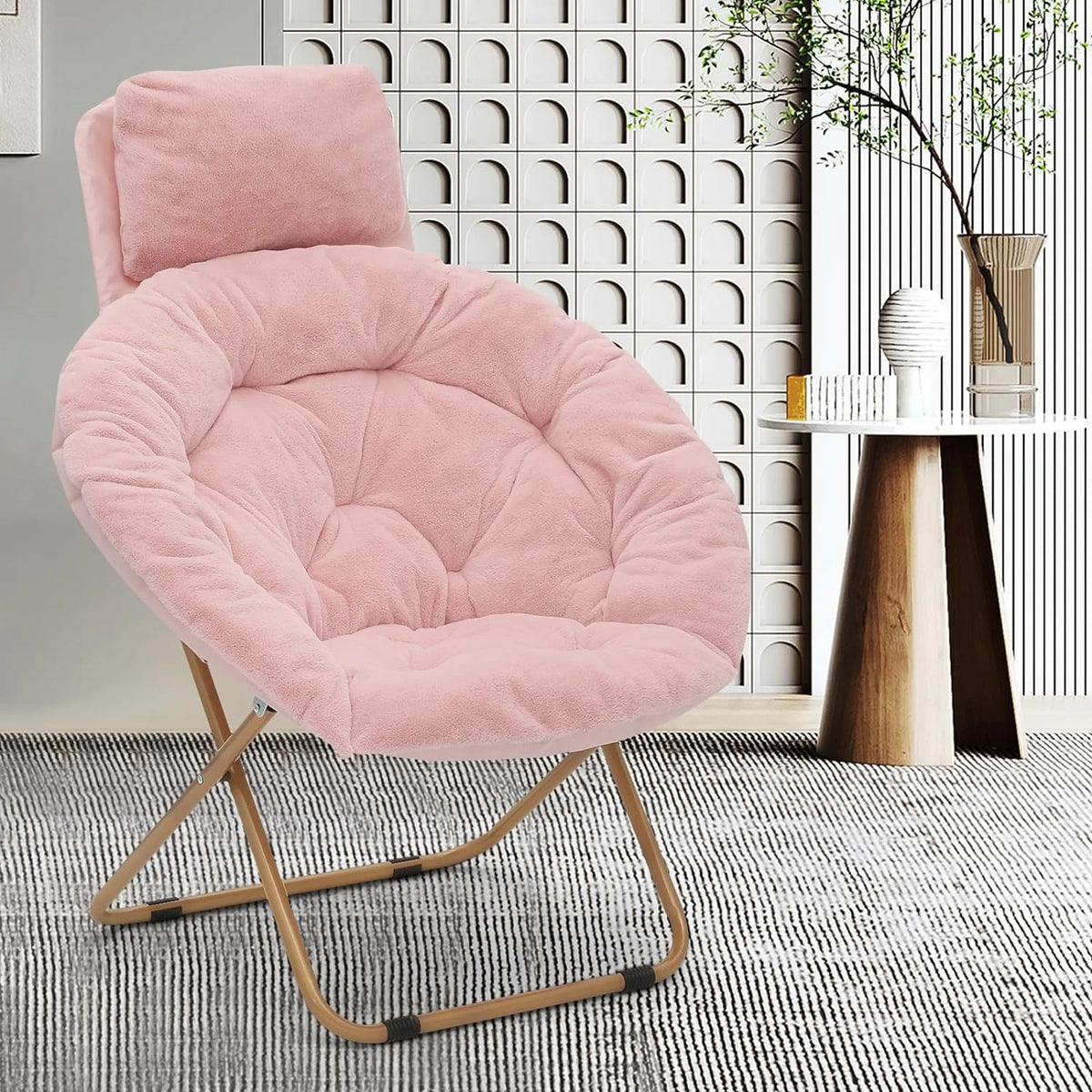 Oversized Foldable Saucer Chair with Head Rest I245