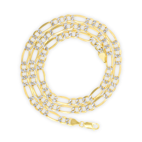 14k Yellow Gold Solid Figaro Chain Necklace 20" - 30" Q959