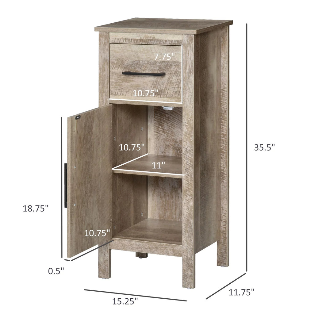 Bathroom Floor Cabinet with Drawer and Adjustable Shelf D53829