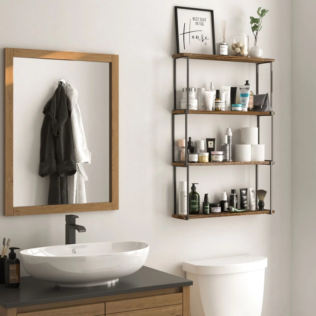 4-Tier Floating Shelves Wall Storage T874193