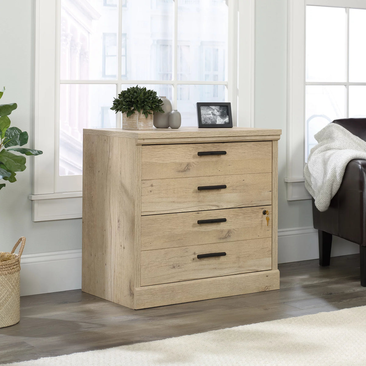 2 Drawer Wooden Lateral File Cabinet with Lock K66750