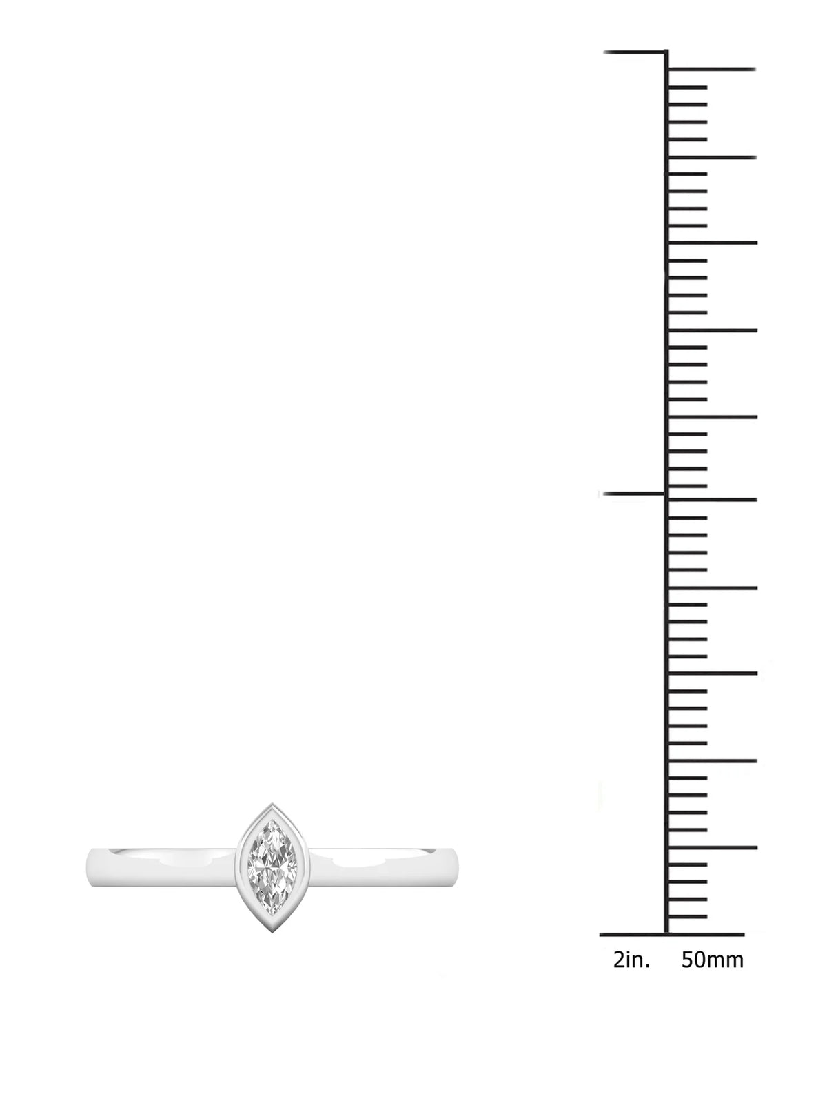 Marquise Diamond 10k White Gold Solitaire Ring U59584