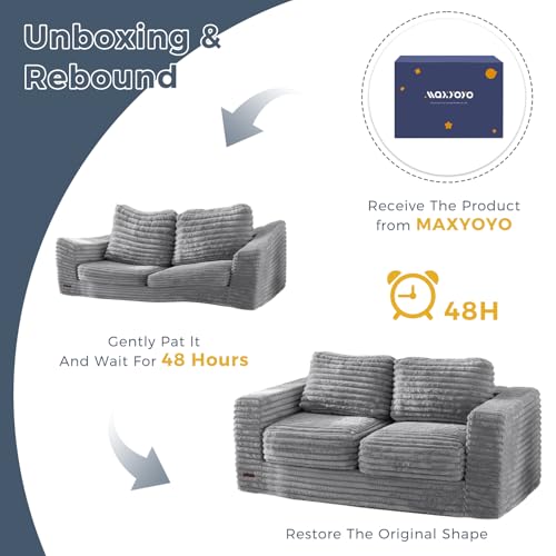 Grey Giant Bean Bag Chair with Pillows and Armrests E3863