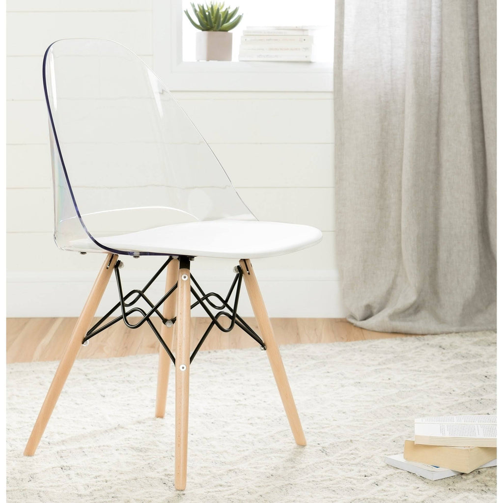 Clear and White Dining Side Chair C67117
