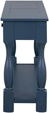 63" Long Console Table with Drawers Navy Blue F850062