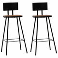 2 Piece Bar Stools with Backrest Steel Frame S364
