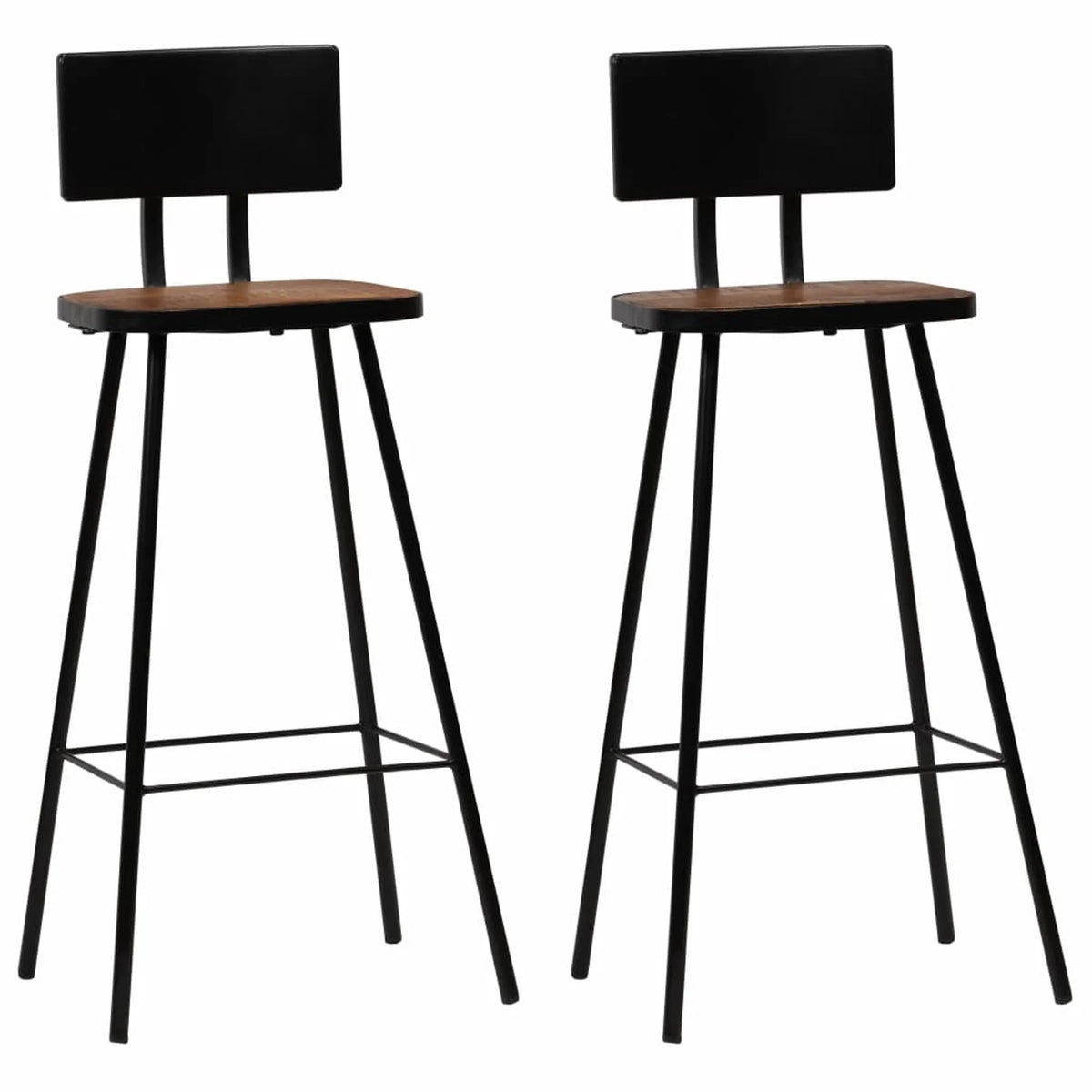2 Piece Bar Stools with Backrest Steel Frame S364