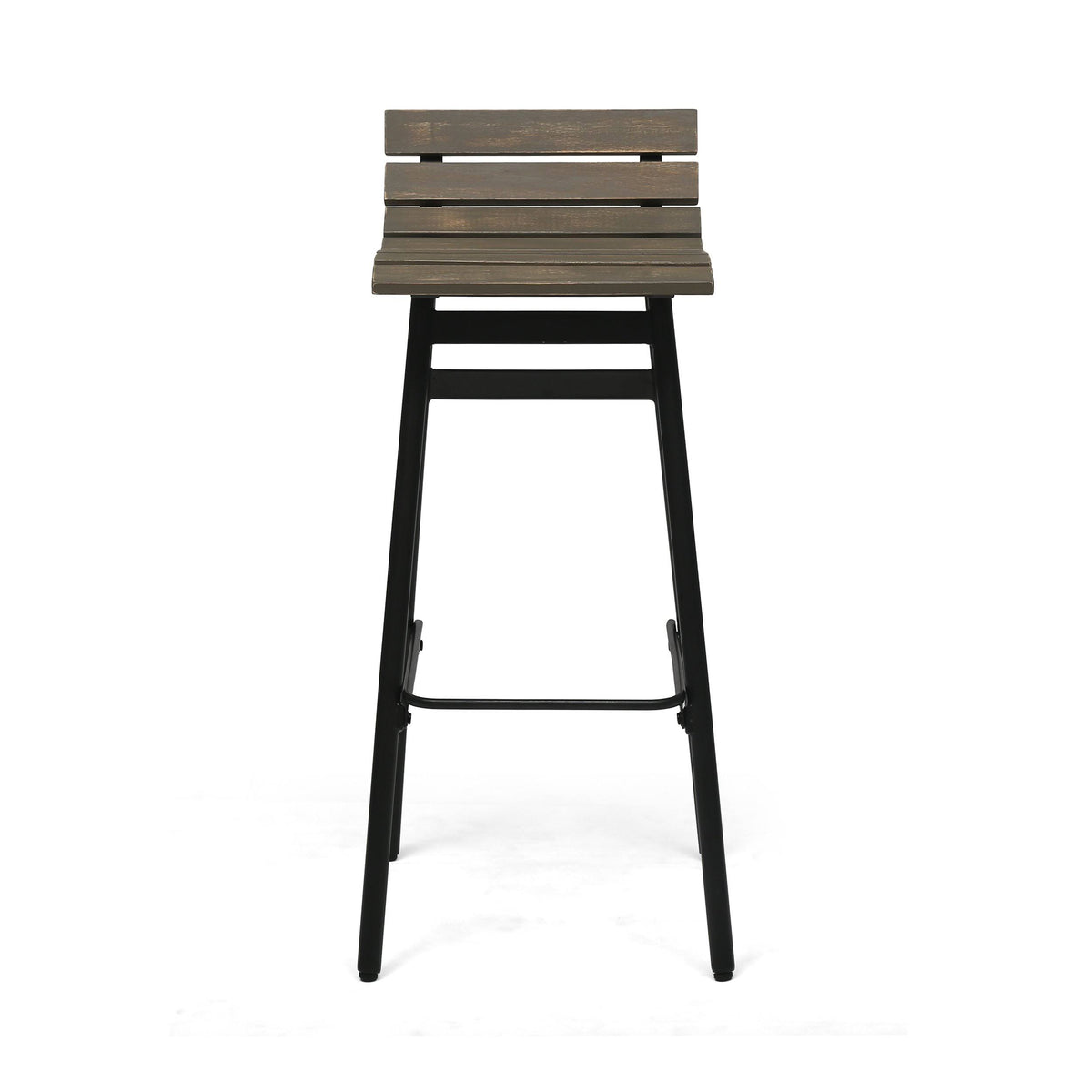 Wooden Barstool Set of 2 Dark Brown F8501