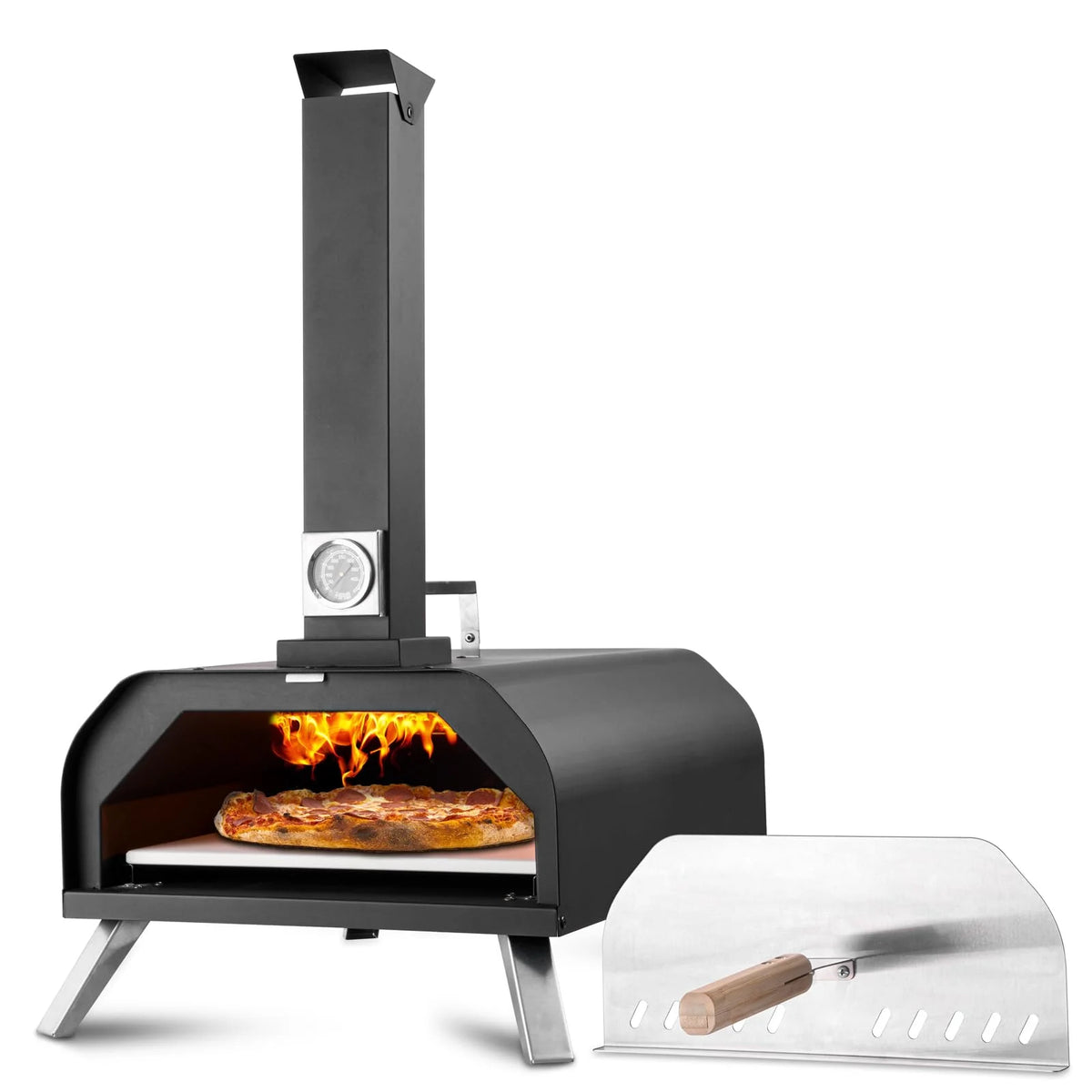 13 Wood Fired Stainless Steel Pizza Oven with Pizza Stone E348366