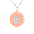 14K Rose Gold Diamond Disc Pendant Necklace with 20" chain Q37833