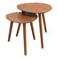 Mid-Century Wood Nesting End Table Set of 2 U281381