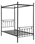 Black Twin Metal Canopy Bed D1758