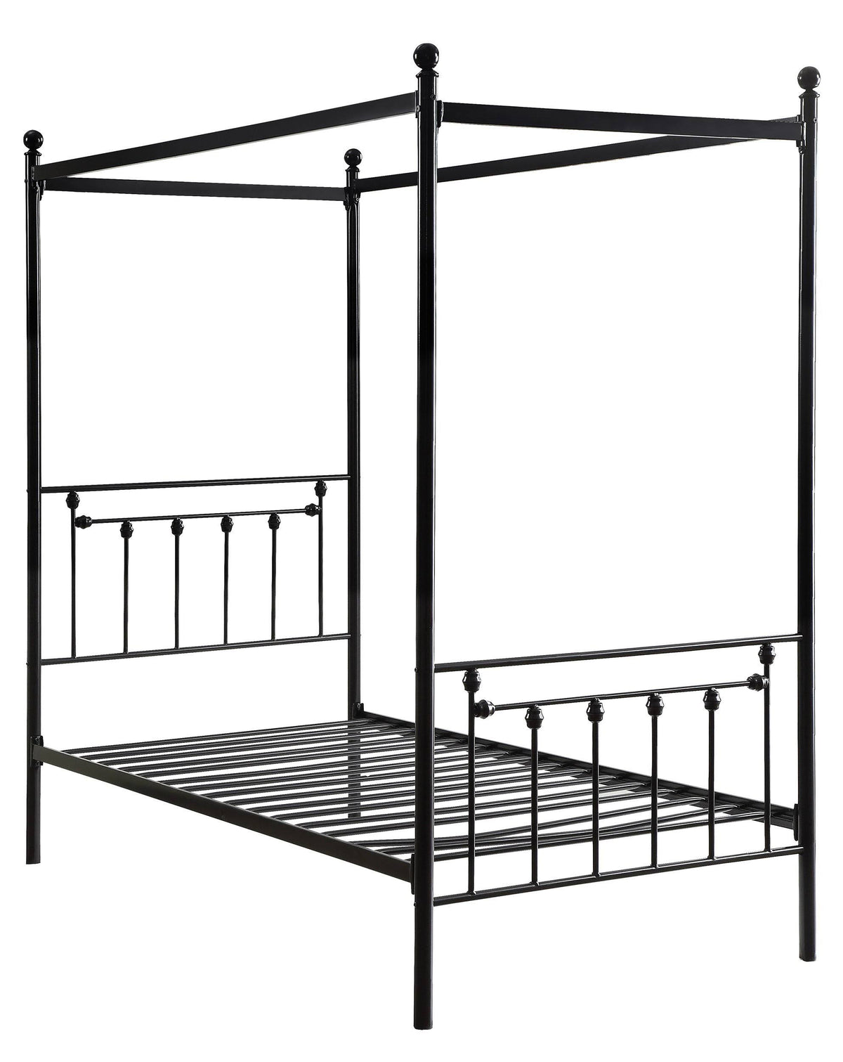 Black Twin Metal Canopy Bed D1758