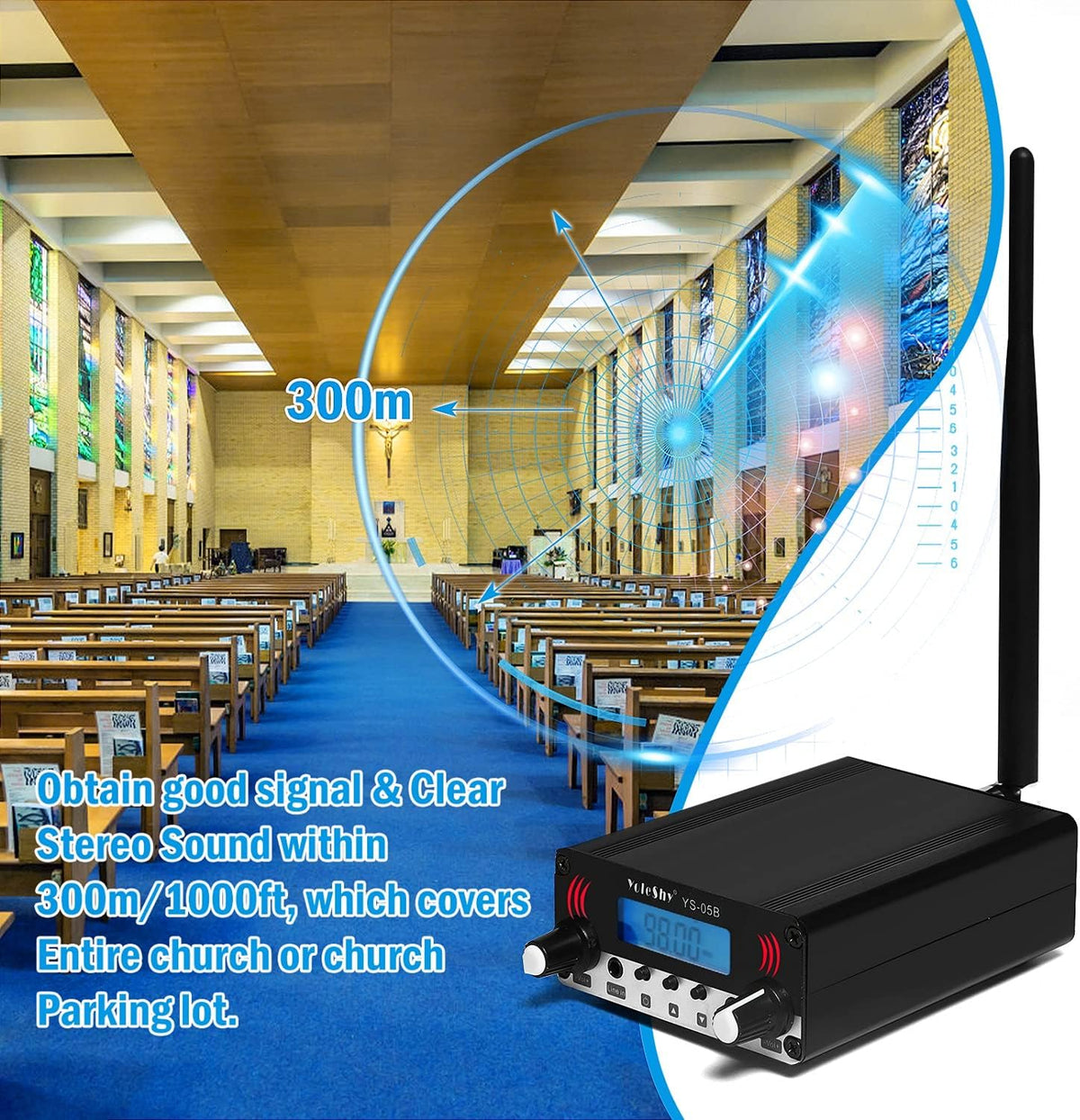 Black FM Transmitter with Antenna D75889