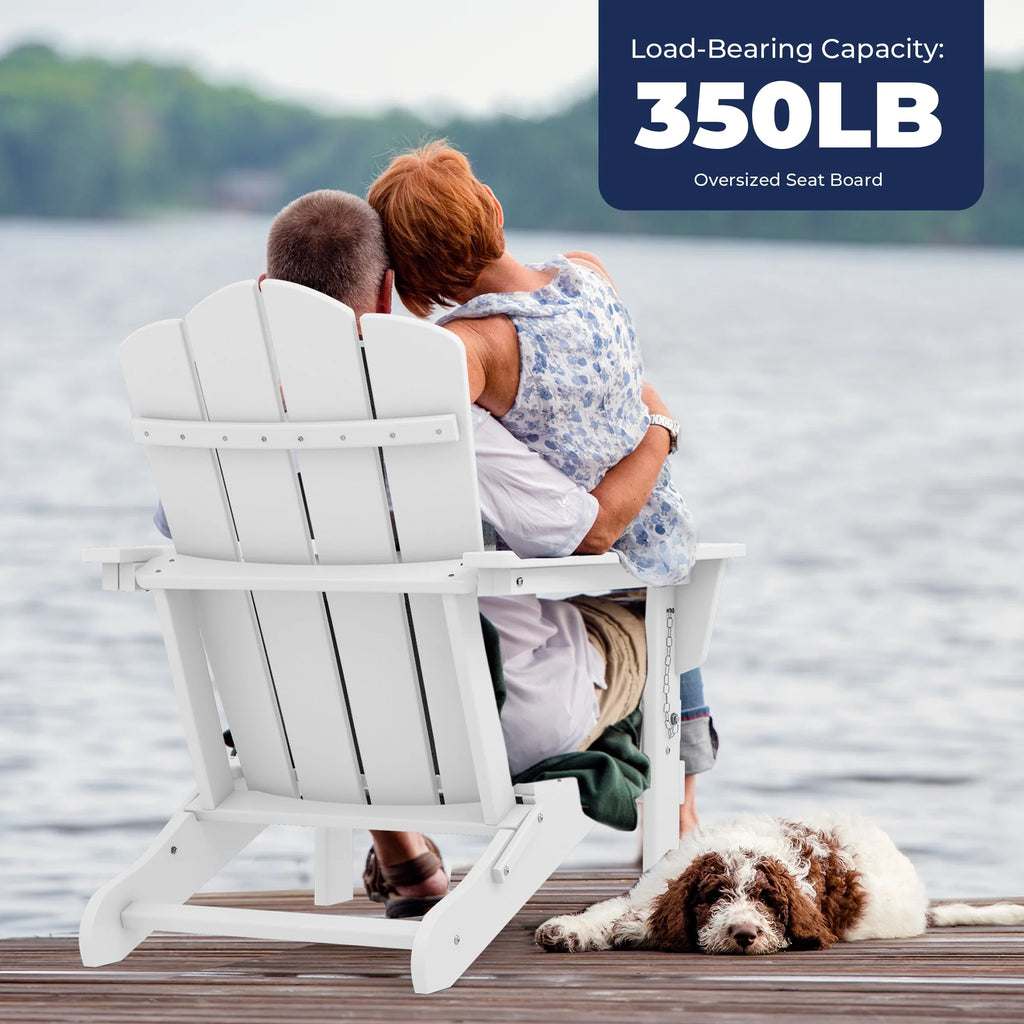 White HDPE Folding Adirondack Chair H7080