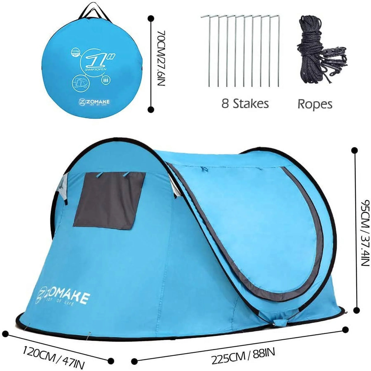 Pop Up Tent 3 4 Person Beach Tent Sun Shelter with UV Protection U711