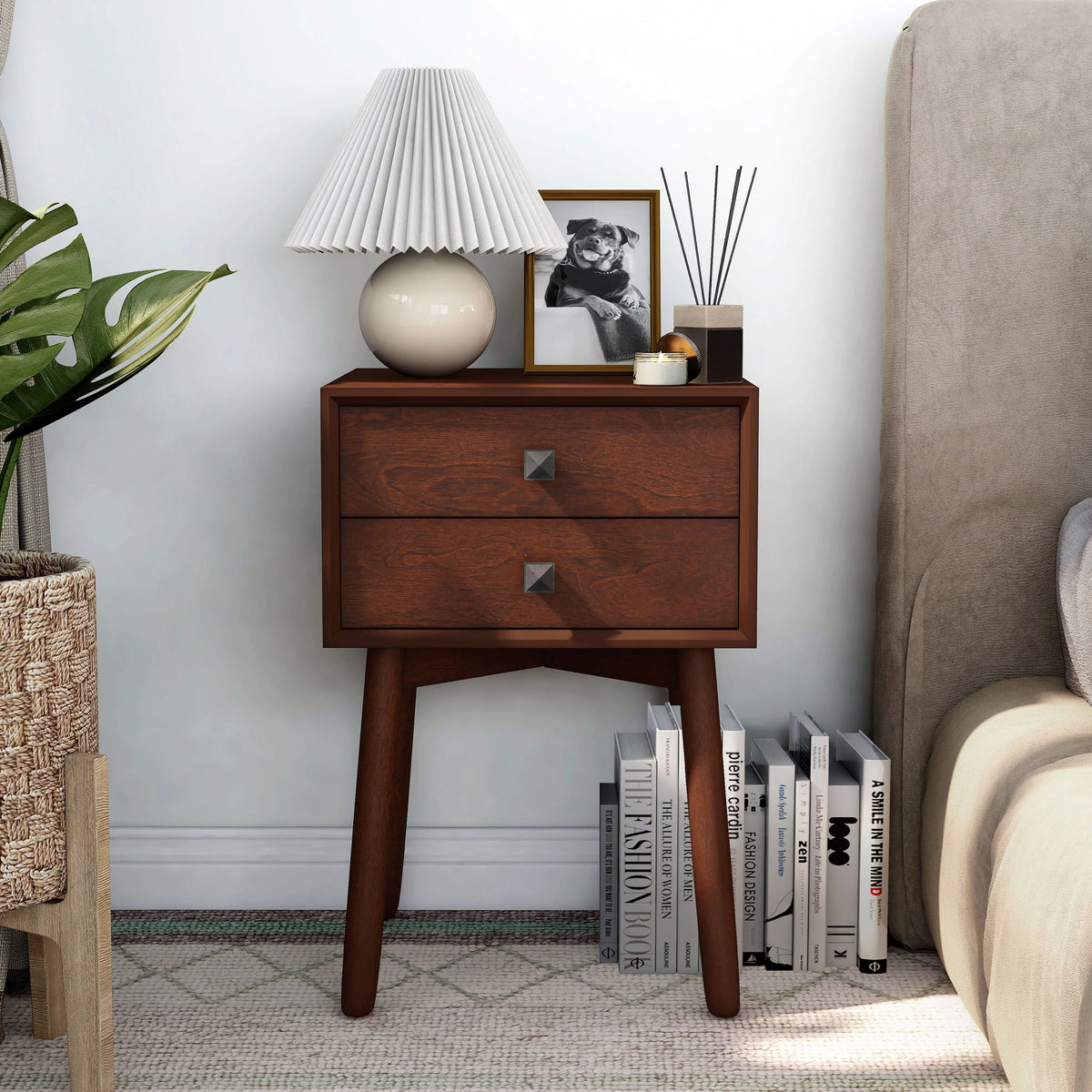 Espresso 2-Drawer Wood End Table E45969