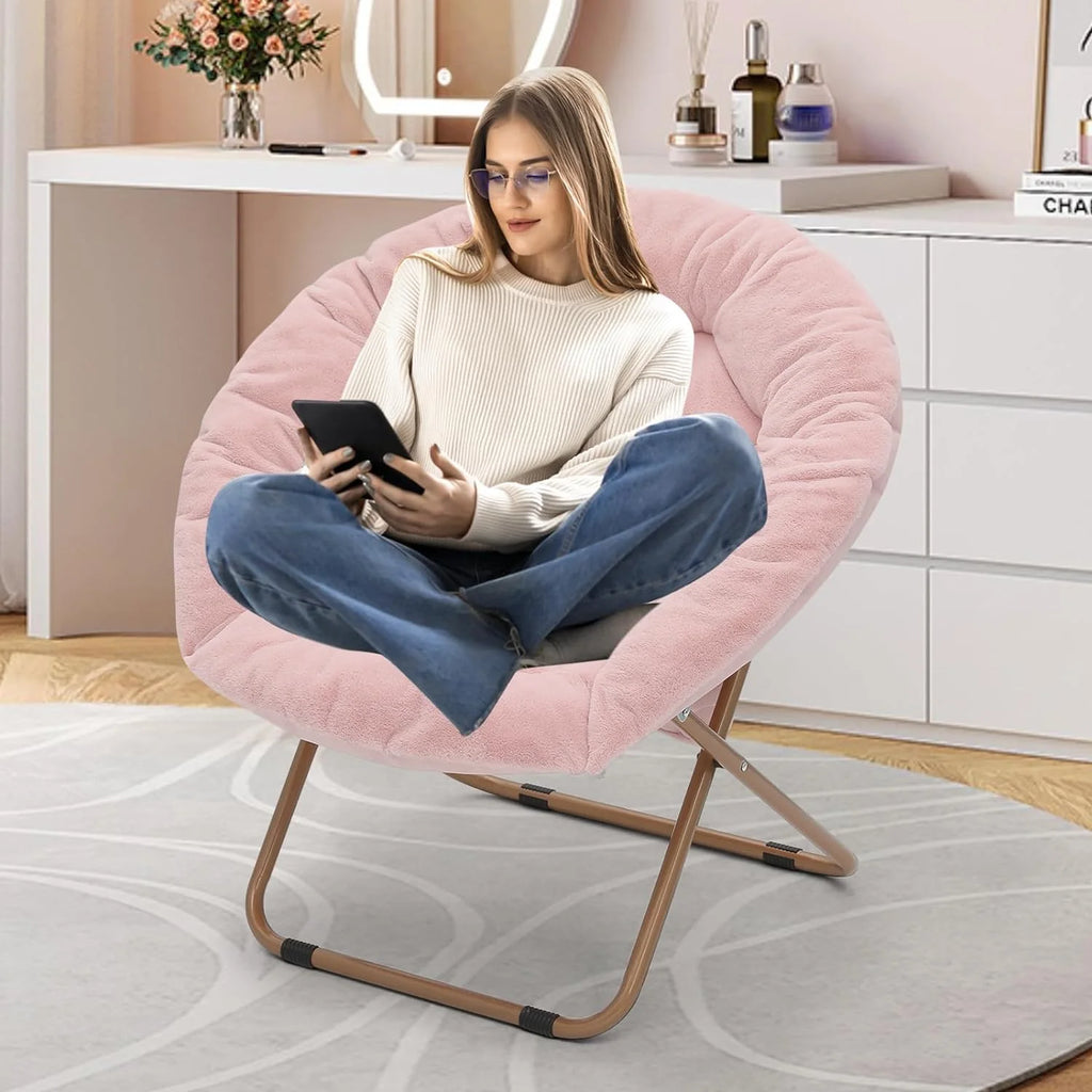 Oversized Foldable Saucer Chair with Head Rest I245