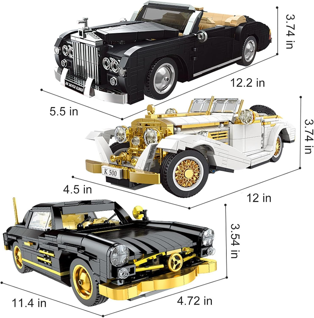 1:14 Scale Retro Car Model Building Blocks Set (868 Pcs) U2958
