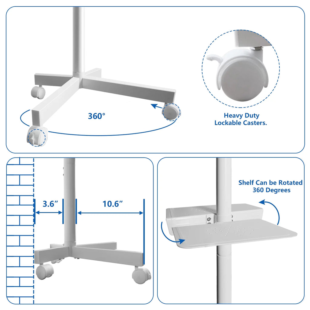 White TV Stand with Wheels J430