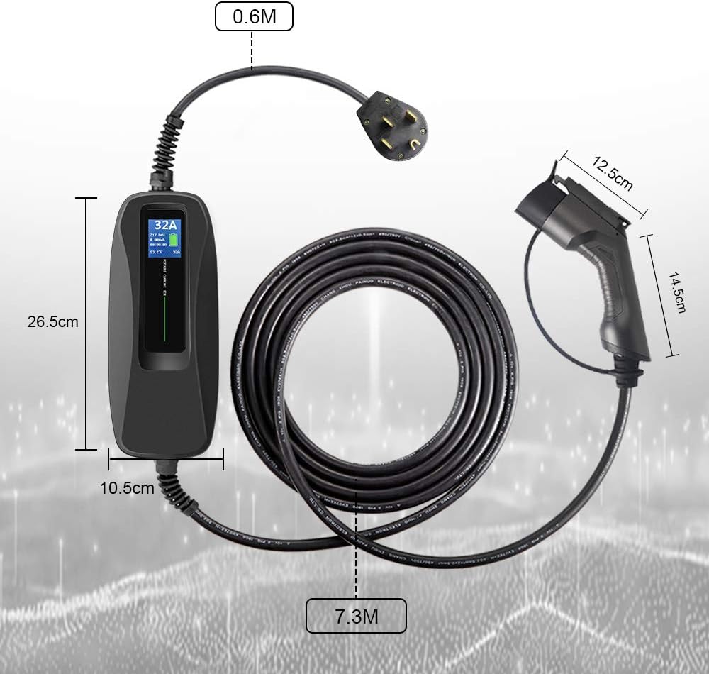 Portable Level 2 Electric Vehicle Charger, NEMA 14-50 26ft Cable D388415