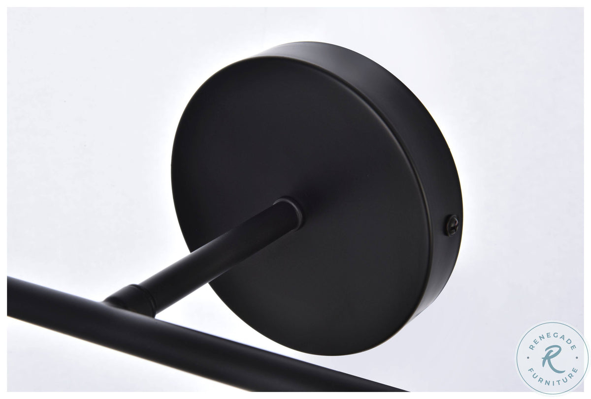 Black 2 Lights Bath Sconce with Frosted Shade O2442