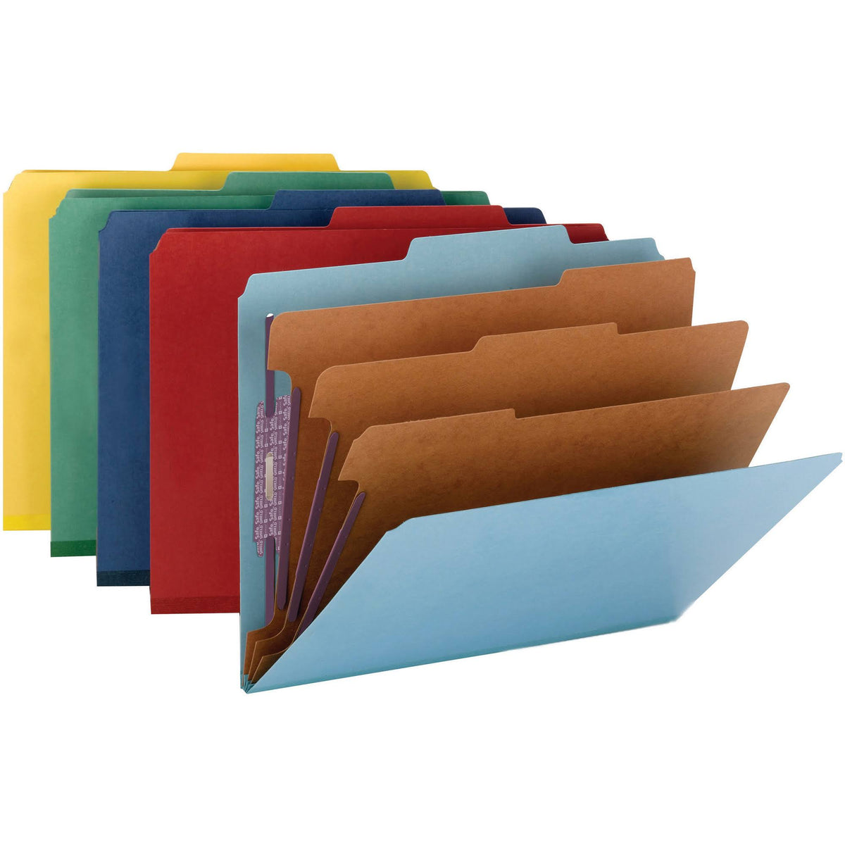 Colored Pressboard Classification Folders with Fastener A152829