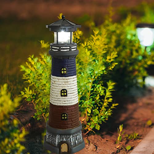 Solar Powered Lighthouse Statue Lamp R2334
