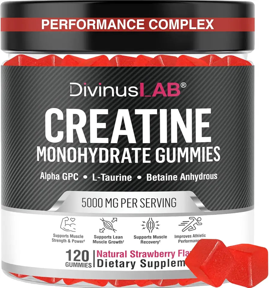 Sugar-Free Vegan Non-GMO Creatine Monohydrate Gummies 5g 120 Count M113