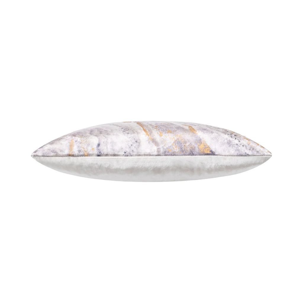 Gold and White Abstract Marble Rectangular Velvet Throw Pillow G77249