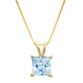14k Yellow Gold Swiss Blue Topaz Pendant with Gold Chain R2011