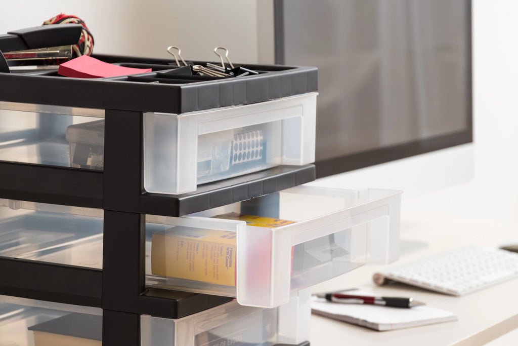 7 Drawer Rolling Storage Cart with Organizer Top, Black N70391