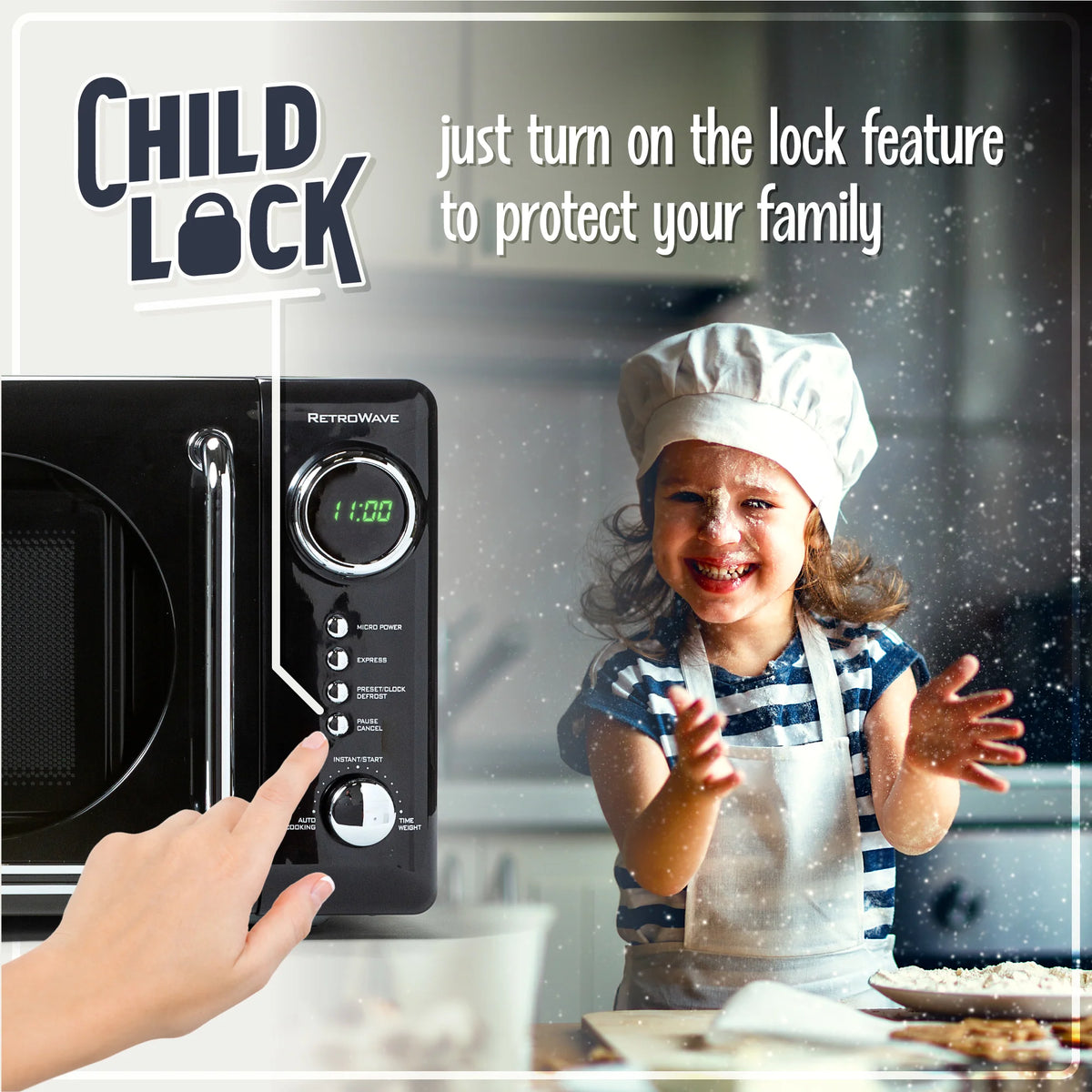 0.7 Cubic Foot 700-Watt Black Countertop Microwave Oven H335