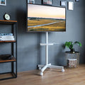 White TV Stand with Wheels J430