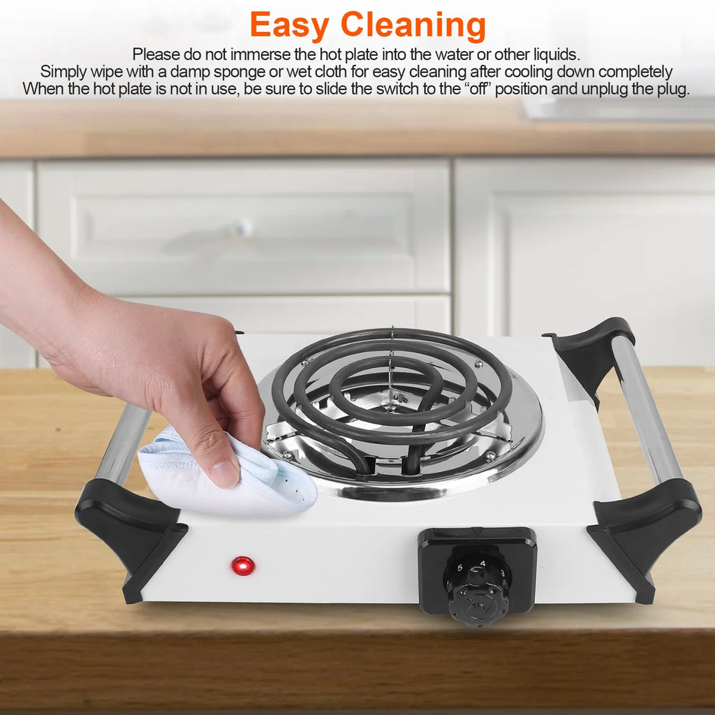 1000W Electric Single Burner Portable Hot Plate with 5 Temperature Adjustments V8926