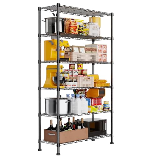 6 Wire Shelving Steel Storage Rack Adjustable Unit Shelves K8753