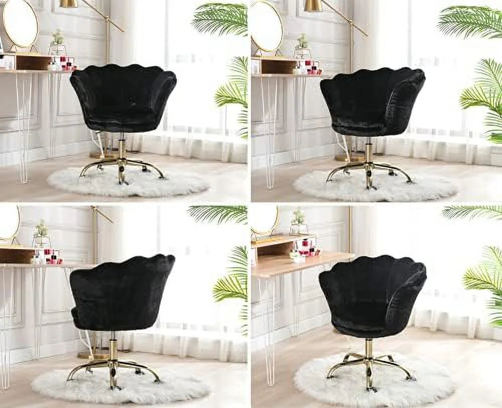 Velvet Adjustable Desk Chair with Wheels A959