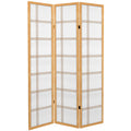 6 ft. Tall Canvas Room Divider - Natural - 3 Panels Y90538