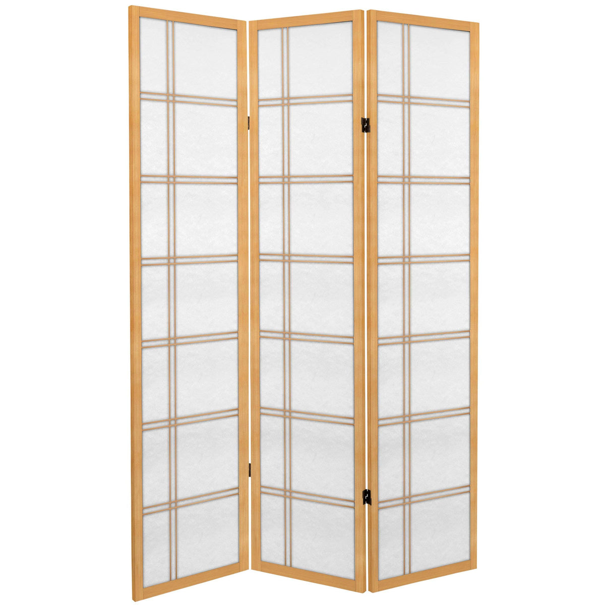 6 ft. Tall Canvas Room Divider - Natural - 3 Panels Y90538